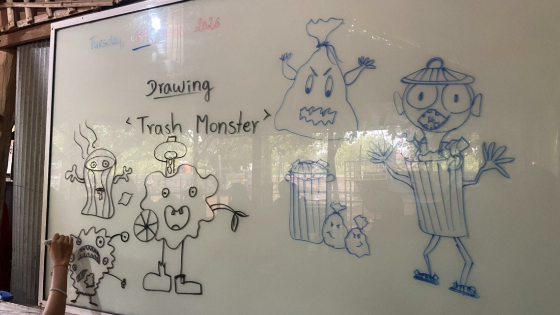 Kunstunterricht mit jüngeren Schüler*innen: "Trash Monster"