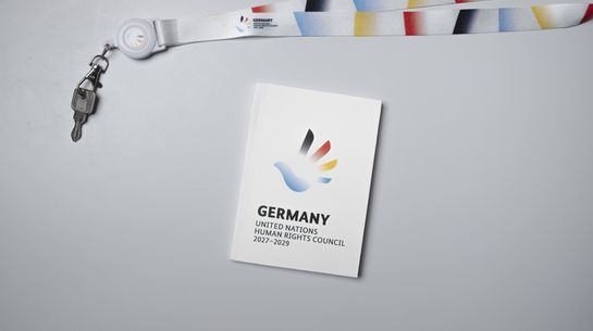 Werbeartikel zur deutschen Kandidatur zum Menschenrechtsrat