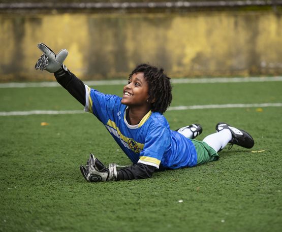 Fussball-Training im Projekt Piratinha, Santo André, Bundesland Sao Paulo, Brasilien