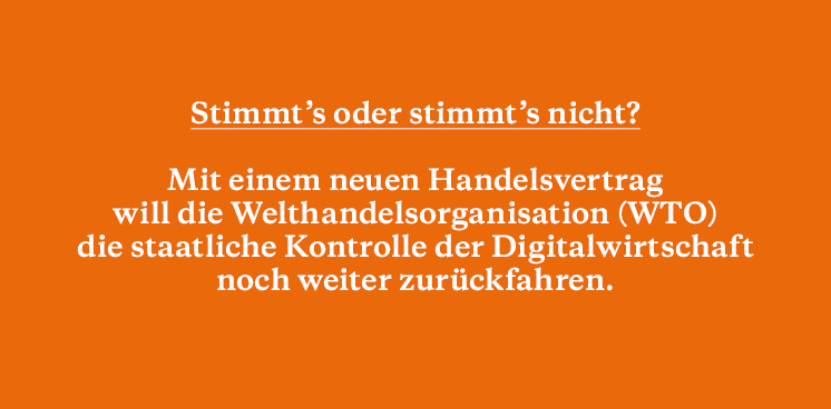 weißer Text auf orangenem Hintergrund