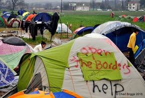 Das Flüchtlingscamp Idomeni im März 2016