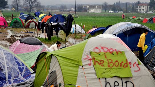 Das Flüchtlingscamp Idomeni im März 2016