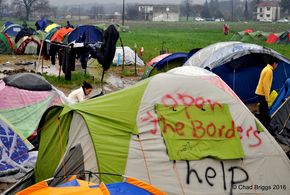 Das Flüchtlingscamp Idomeni im März 2016