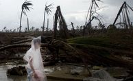Asien, Philippinen, Taifun, Sturm, Verwüstung, Zerstörung, Landschaft, Palme, Mann, Jugendliche, Regen, trist, grau
