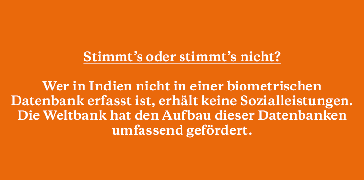 weißer Text auf orangenem Hintergrund