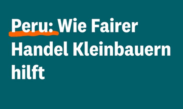 Bild mit Titel der Online-Veranstaltung "Peru: Wie Fairer Handel Kleinbauern hilft"