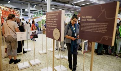 Quiz Fairer Handel am Hauptstand Kirchentag Dortmund
