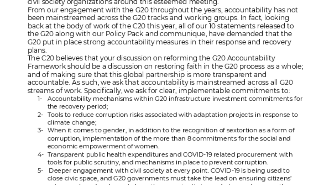 C20 against corruption