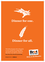 Plakat Brot statt Böller – Dinner for One