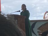 Die Außenministerin Annalena Baerbock bei ihrer Rede in Palau.