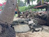 Ein Schutzwall gegen das ansteigende Meer in Palau